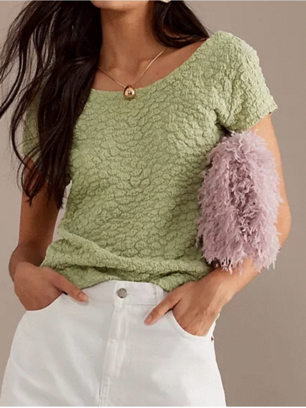 Maeve Textured Short Sleeve Tee